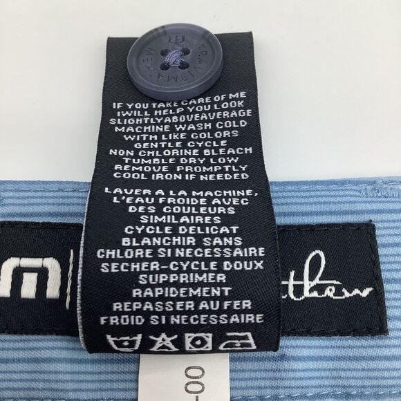 Travis Mathew Mens Golf Shorts Blue Striped Size 42 - Picture 9 of 9